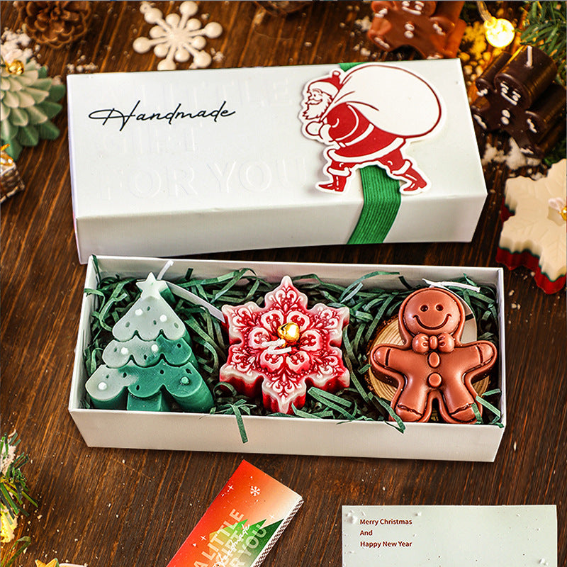 Set de regalo: velas de aromaterapia navideñas hechas a mano