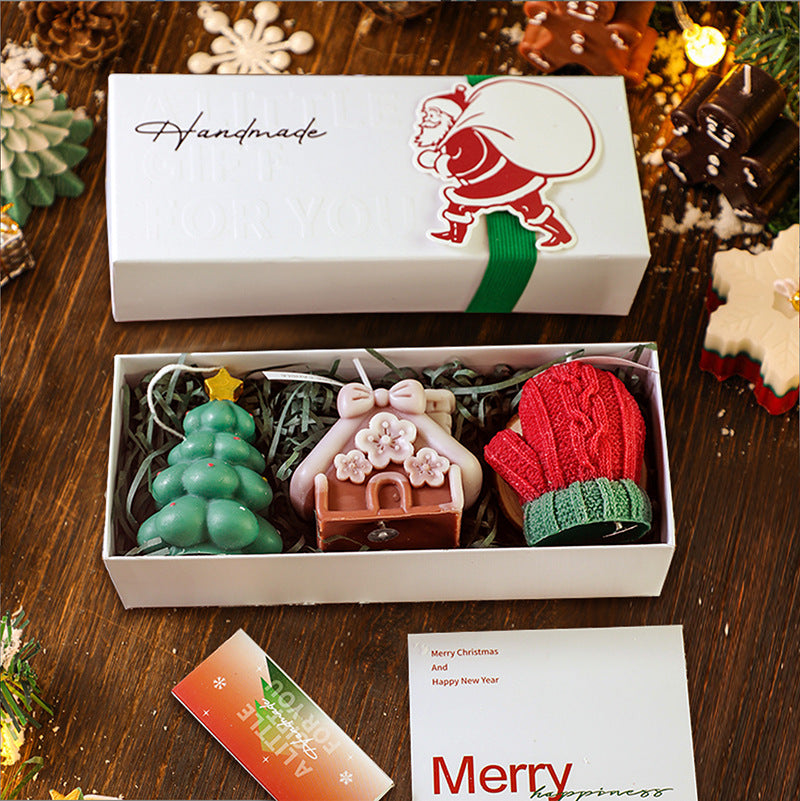 Set de regalo: velas de aromaterapia navideñas hechas a mano