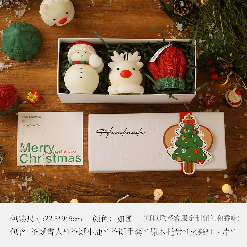 Set de regalo: velas de aromaterapia navideñas hechas a mano