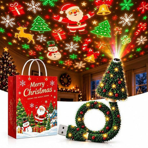 Proyector de luz navideño con alimentación USB para decorar tus fiestas