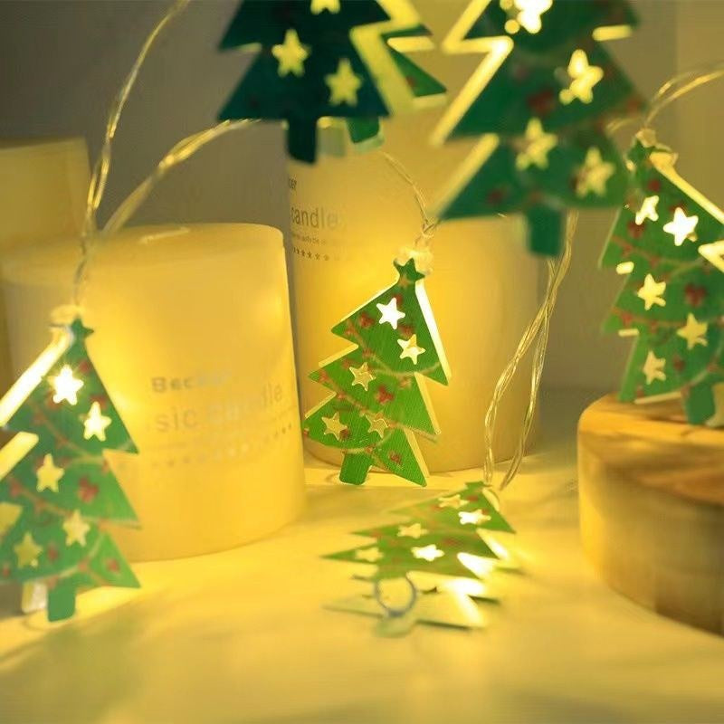 Luz LED navideña de hierro forjado, en varias formas y opciones de alimentación