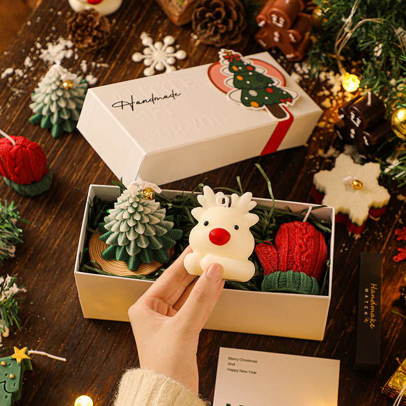 Set de regalo: velas de aromaterapia navideñas hechas a mano