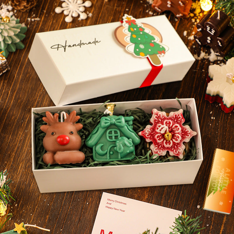 Set de regalo: velas de aromaterapia navideñas hechas a mano