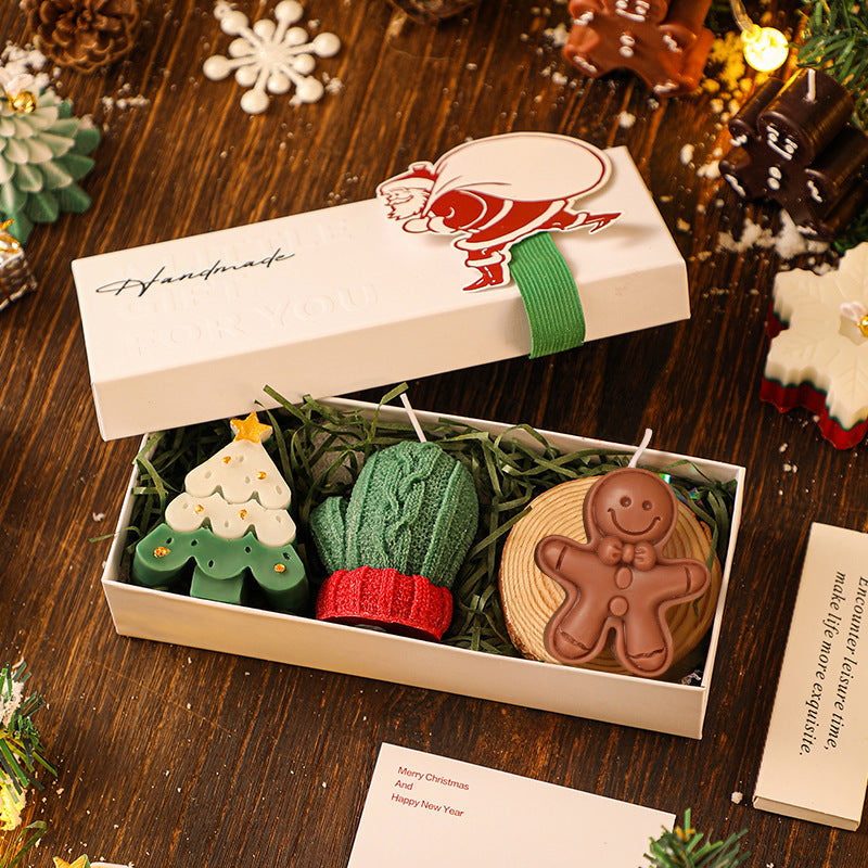 Set de regalo: velas de aromaterapia navideñas hechas a mano