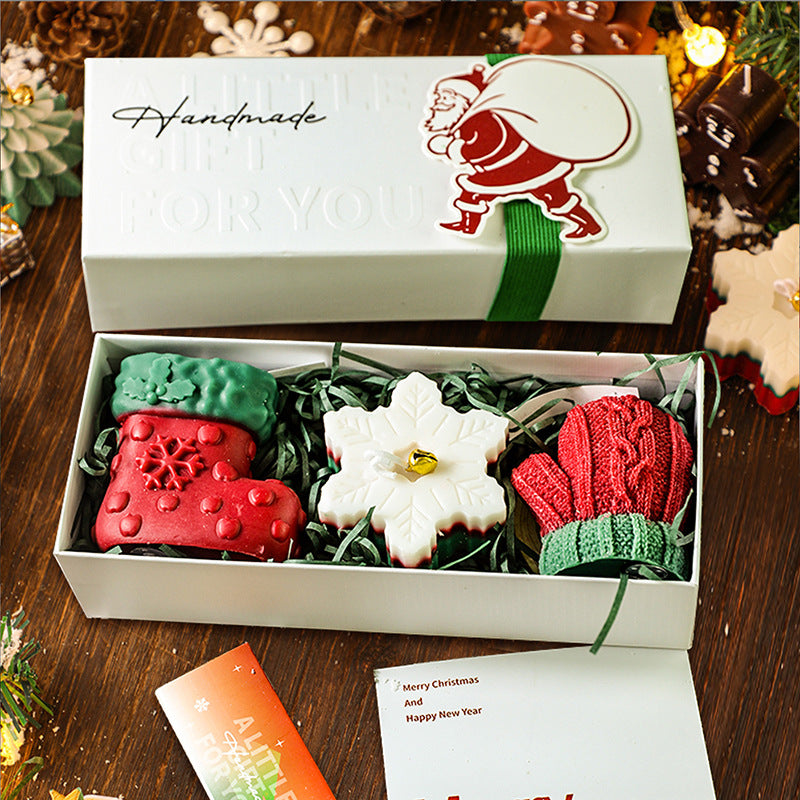 Set de regalo: velas de aromaterapia navideñas hechas a mano
