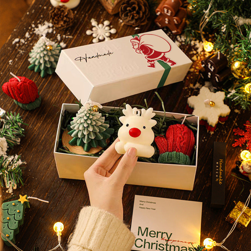 Set de regalo: velas de aromaterapia navideñas hechas a mano