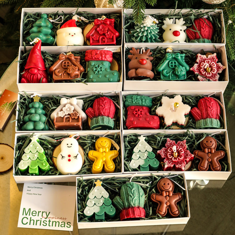 Set de regalo: velas de aromaterapia navideñas hechas a mano