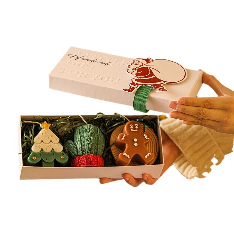 Set de regalo: velas de aromaterapia navideñas hechas a mano
