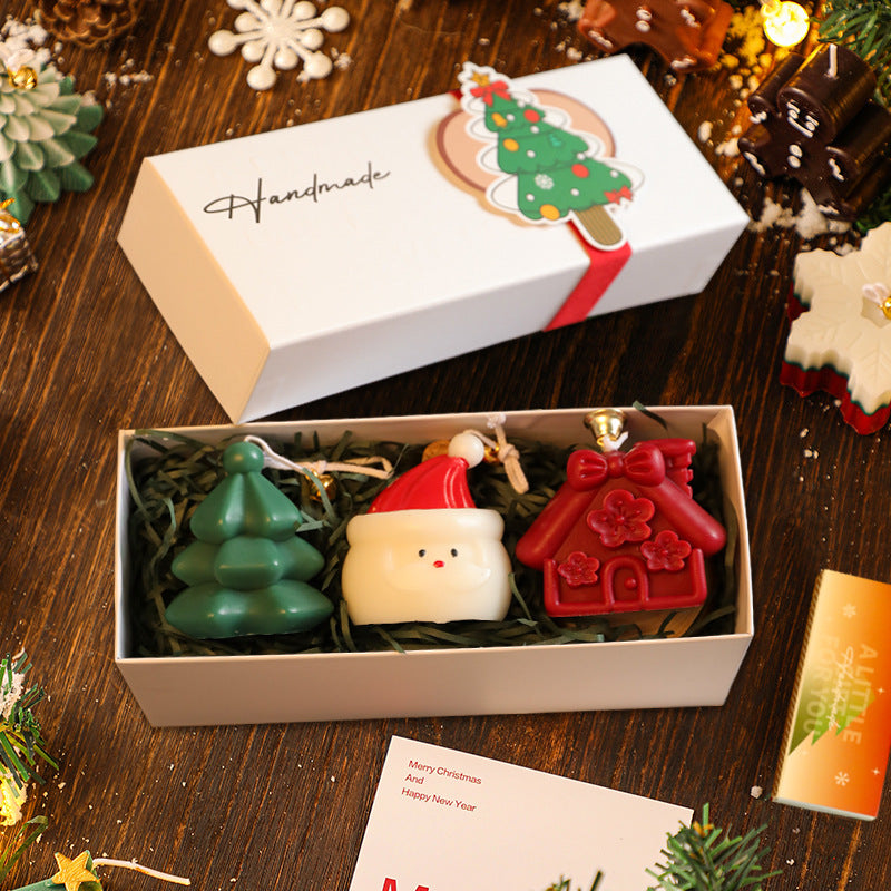 Set de regalo: velas de aromaterapia navideñas hechas a mano