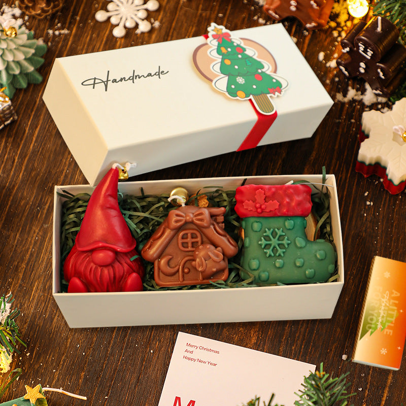 Set de regalo: velas de aromaterapia navideñas hechas a mano